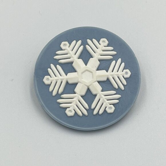 Hallmark Jewelry - Vintage 1985 Hallmark Cards Snowflake Brooch Pin Blue White Winter Christmas